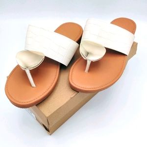 Brown Circle Upper Women's Slide Sandal